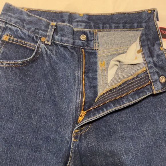 Vintage High-rise Wide-leg Cropped Blue Denim Jean - Picture 6 of 8